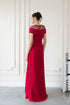 Red pleated beading evening gown
